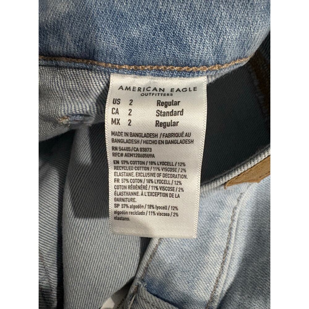 American Eagle Stretch Super High Rise Baggy Wide Leg Jean Womens 2 Regular Blue - Picture 6 of 7